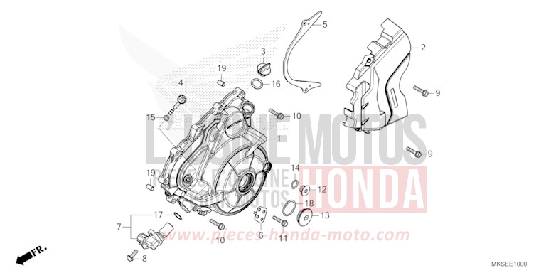 GENERATORABDECKUNG von Africa Twin DCT GRAND PRIX RED (R380B) von 2021